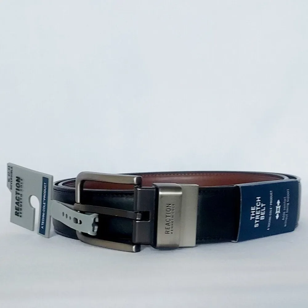 Kenneth Cole REACTION Men's Reversible Stretch Belt Black/Brown Size XL